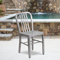 Flash Furniture CH-61200-18-SIL-GG Silver Metal Indoor-Outdoor Chair